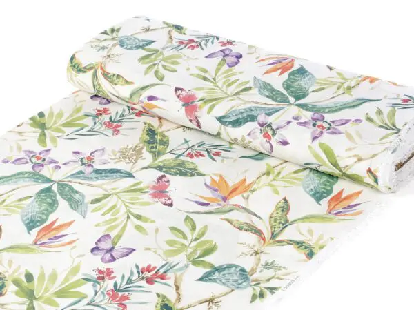 LONETA se vzorem květy Polynésie metráž Škodák