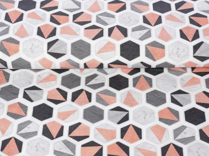 LONETA se vzorem starorůžový hexagon metráž Škodák