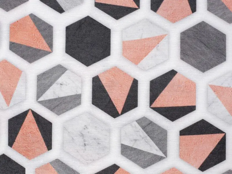 LONETA se vzorem starorůžový hexagon metráž Škodák