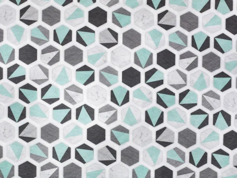 LONETA se vzorem mentolový hexagon metráž Škodák