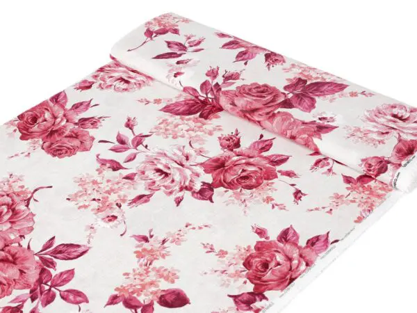 LONETA se vzorem červené růže metráž Škodák