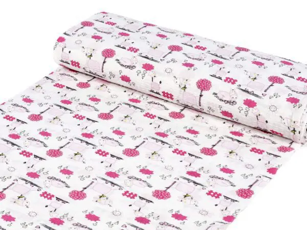 Krepová látka donkey pink metráž značky Škodák.