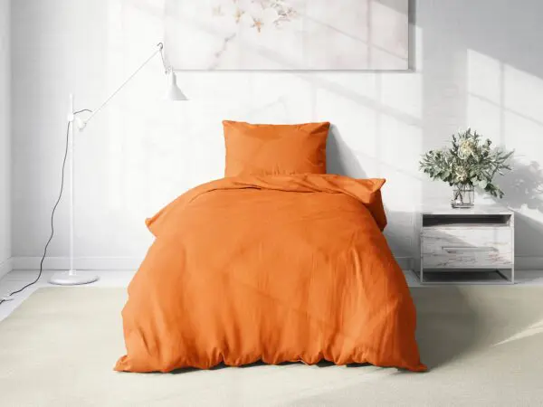 Bavlněné povlečení oranžové jednobarevné značky Škodák.