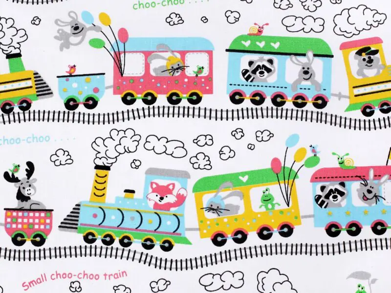 Bavlněná látka vláčci metráž značky Škodák.