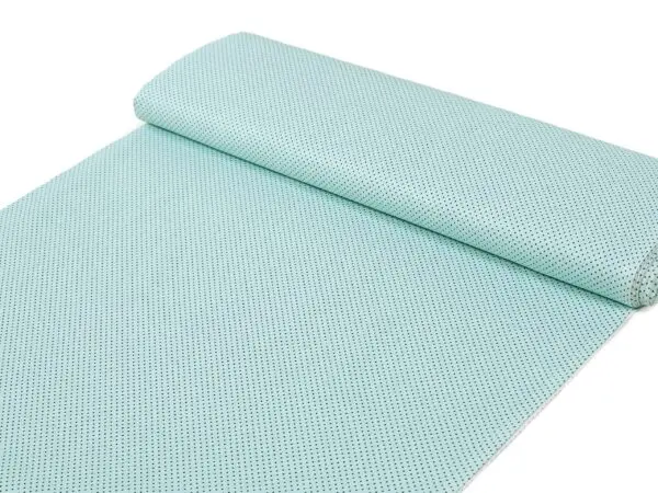 Bavlněná látka šedé puntíky na mintové metráž značky Škodák.