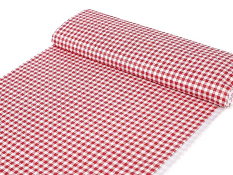 Bavlněná látka - červené káro - metráž šířka 145 cm - Image 2