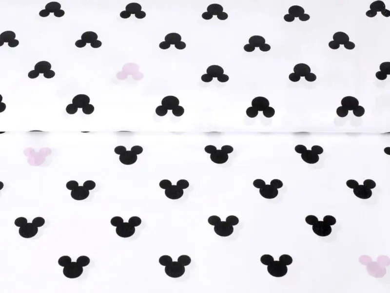 Bavlněná látka mickey mouse na světle růžové metráž značky Škodák.