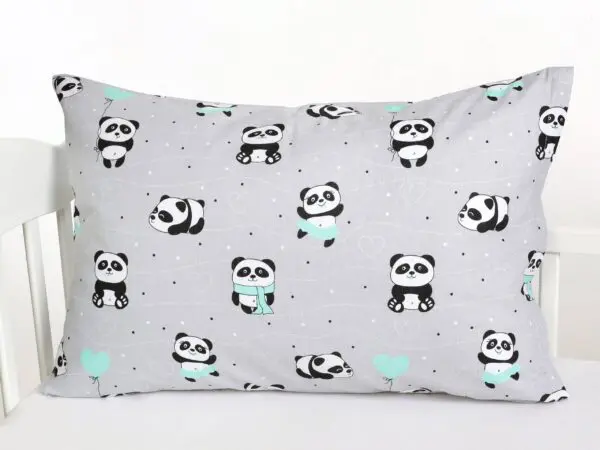Bavlněné povlečení panda na šedé značky Škodák