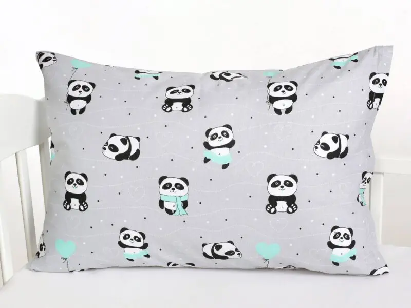 Bavlněné povlečení panda na šedé značky Škodák