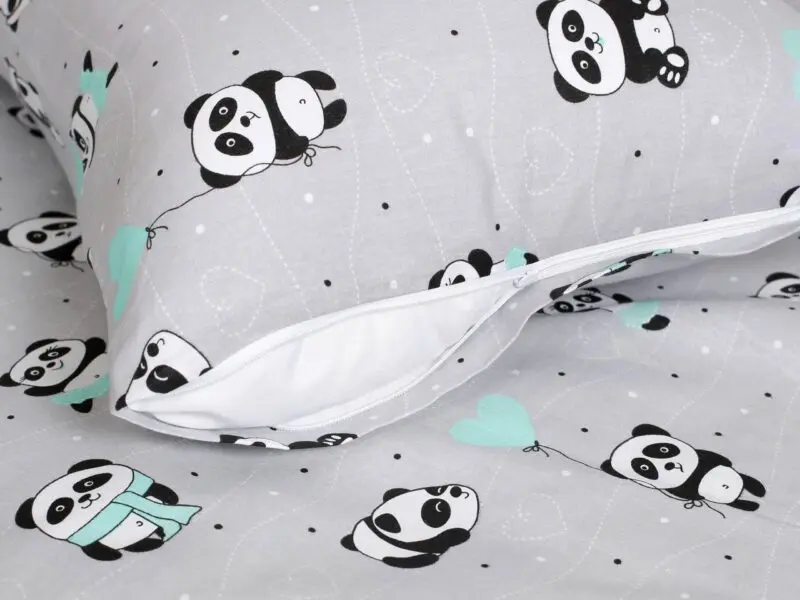 Bavlněné povlečení panda na šedé značky Škodák