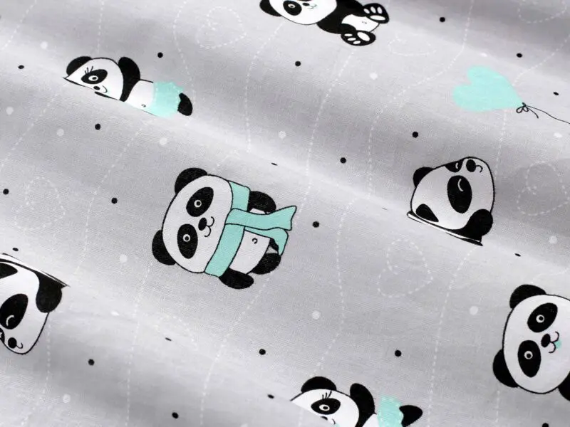 Bavlněné povlečení panda na šedé značky Škodák