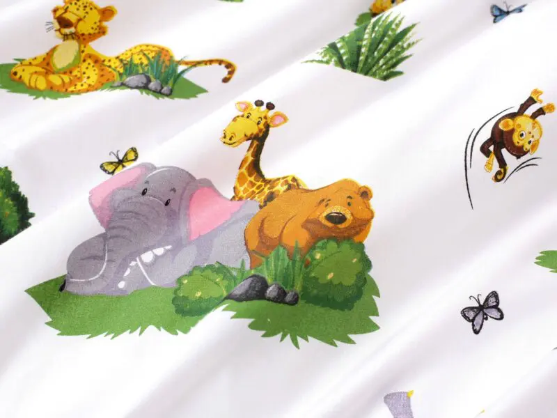 Bavlněné povlečení ZOO na bílé značky Škodák