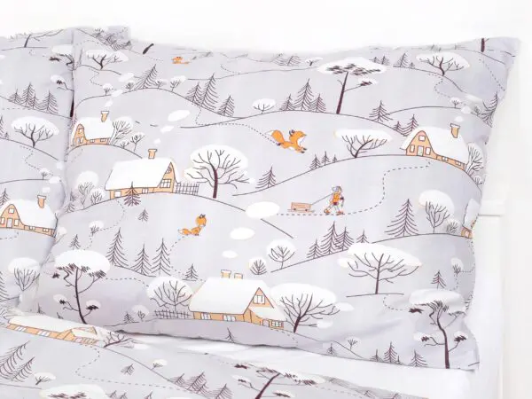 Bavlněné povlečení chaloupky na světle šedé značky Škodák