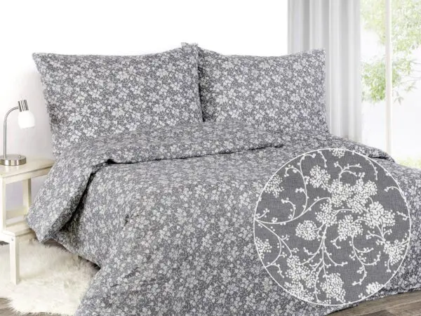 Saténové povlečení větvičky na tmavě šedé značky Škodá