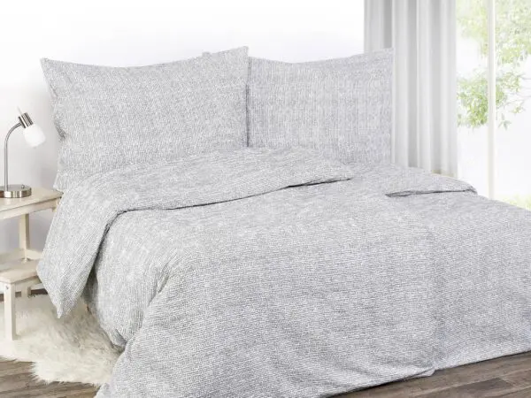 Krepové povlečení šedé zrníčka na bílé značky Škodák