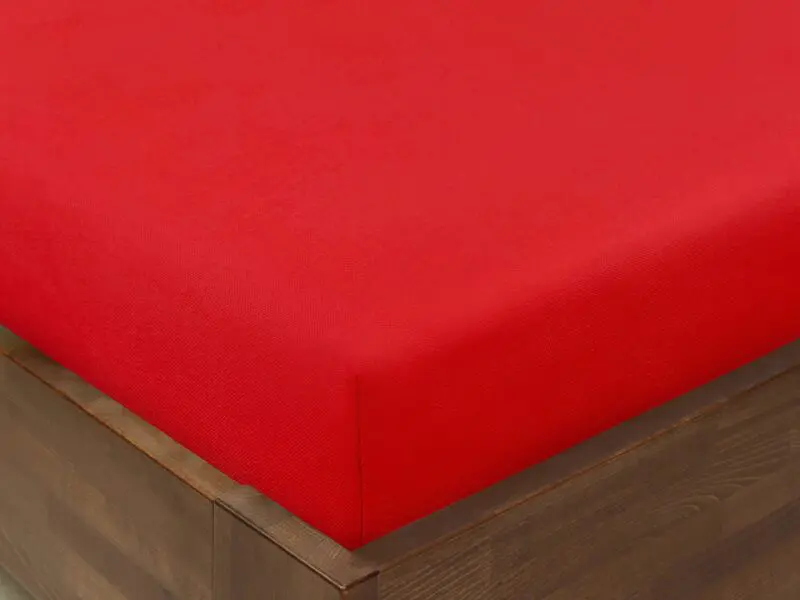 Bavlněné napínací prostěradlo červené značky Škodák