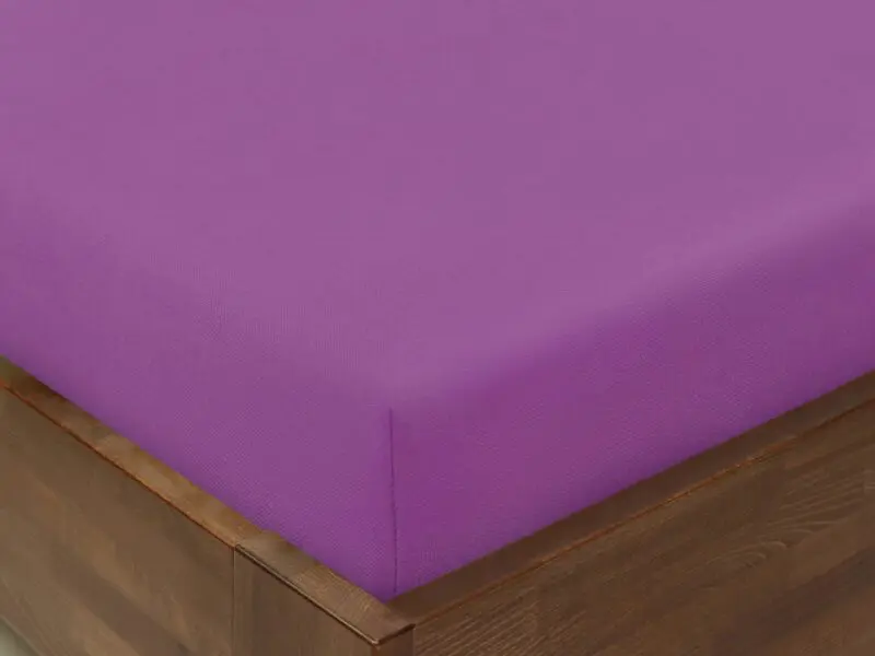 Bavlněné napínací prostěradlo fialové značky Škodák