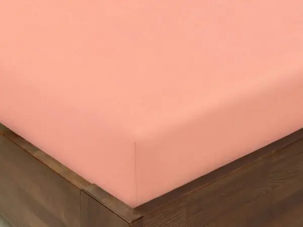 Bavlněné napínací prostěradlo lososové značky Škodák