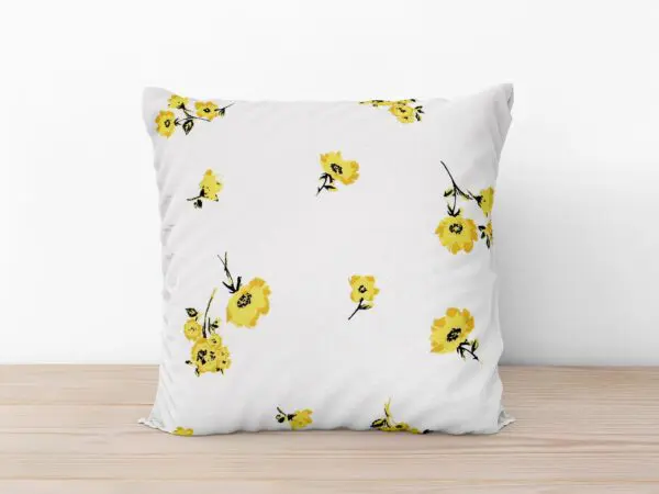 Bavlněný povlak na polštář žluté kvítí značky Škodák.