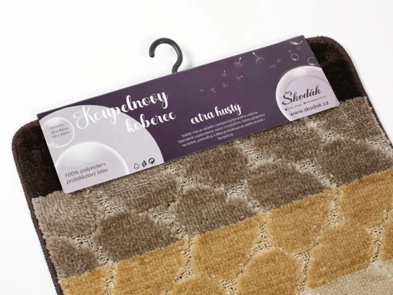 Dlouhochlupá koupelnová předložka / kobereček classic béžová značky Škodák