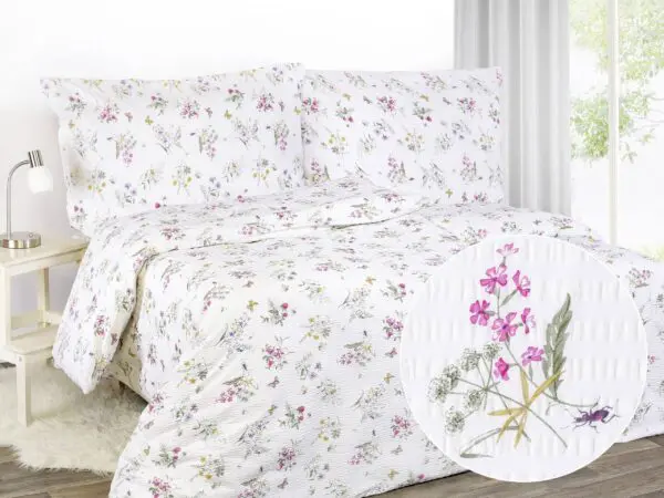 Krepové povlečení louka s motýlky značky Škodák