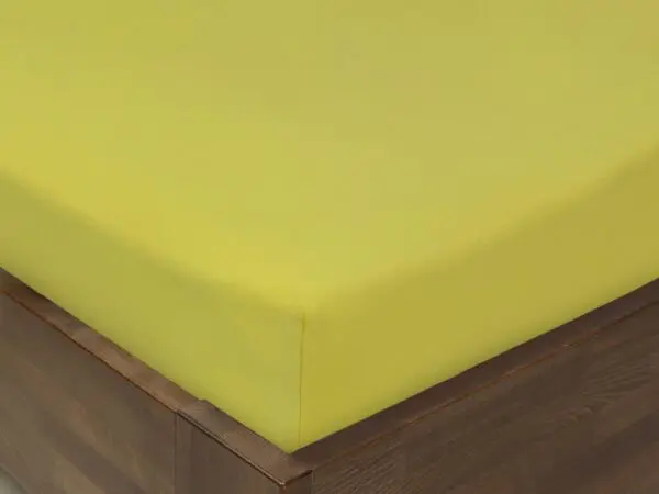 Jersey dětské prostěradlo do postýlky žlutozelené značky Škodák.