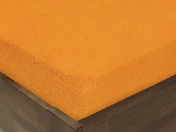Froté dětské prostěradlo do postýlky oranžové značky Škodák.