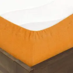 Froté dětské prostěradlo do postýlky oranžové značky Škodák.