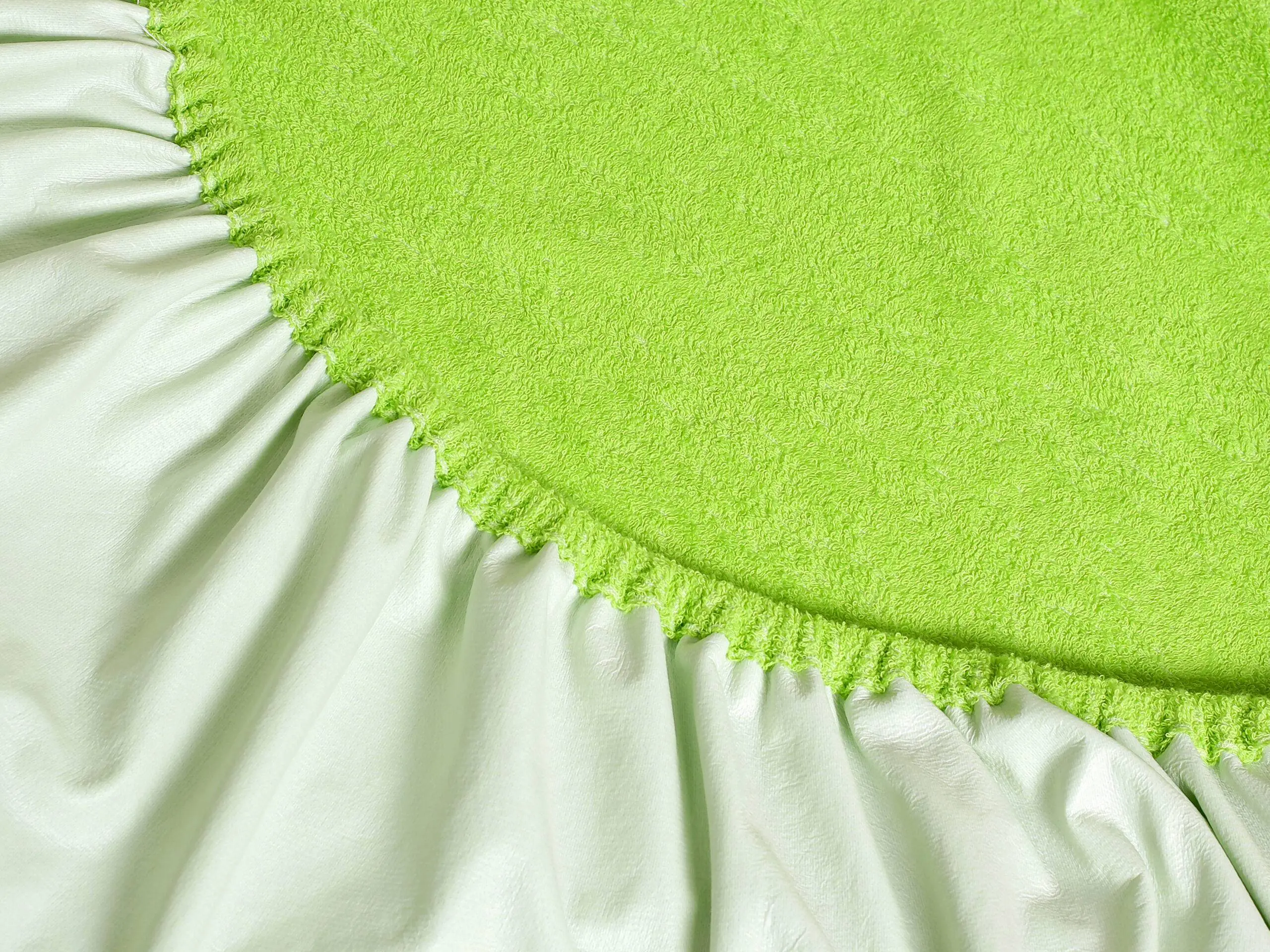 Nepropustné froté prostěradlo s napínací gumou zelené značky Škodák.