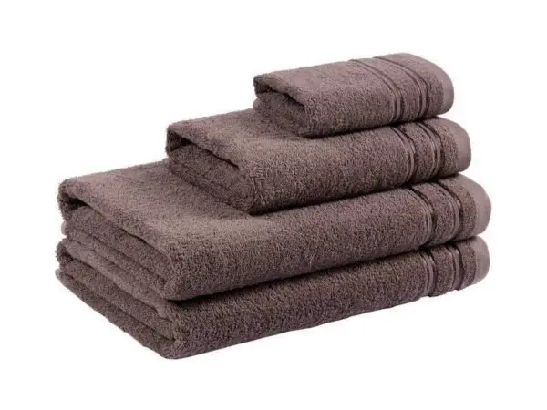 Froté ručník / osuška šedohnědá - s dvojitým pruhem značky Škodák.