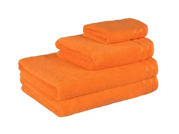 Froté ručník / osuška oranžová - s dvojitým pruhem značky Škodák.