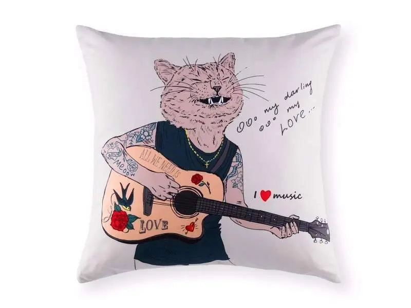 Návlek dekorativní potisk kocour s kytarou značky Škodák