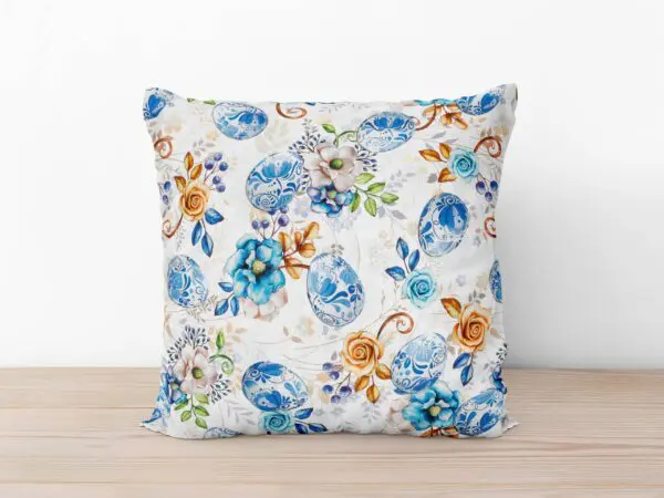 Povlak na polštář LONETA modré kraslice značky Škodák.