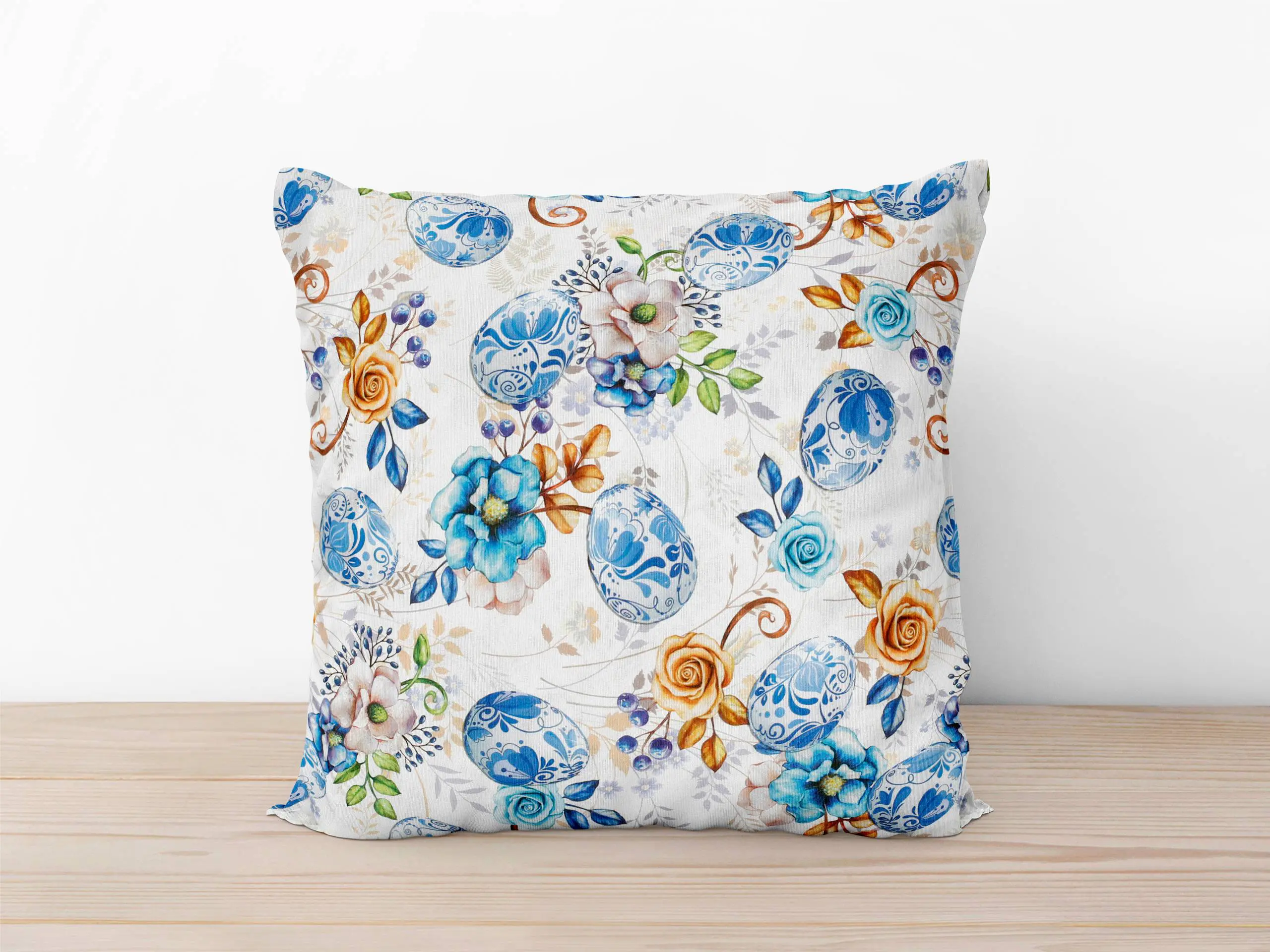 Povlak na polštář LONETA modré kraslice značky Škodák.