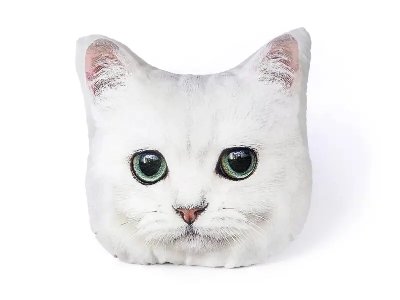 Dětský 3D polštářek kočka bílá značky Škodák