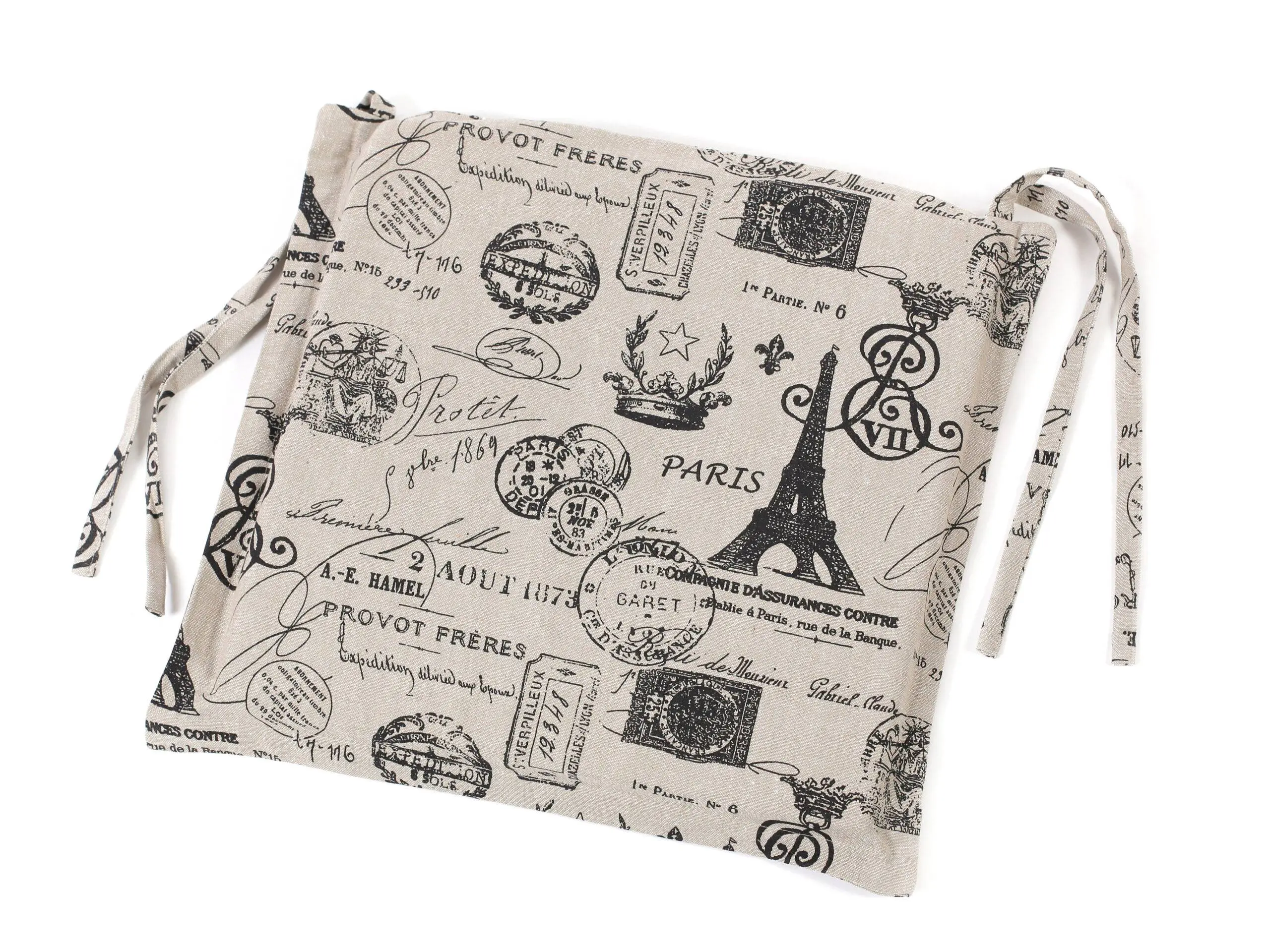 Bavlněný podsedák s lemem Terra Paris na režné značky Škodák.