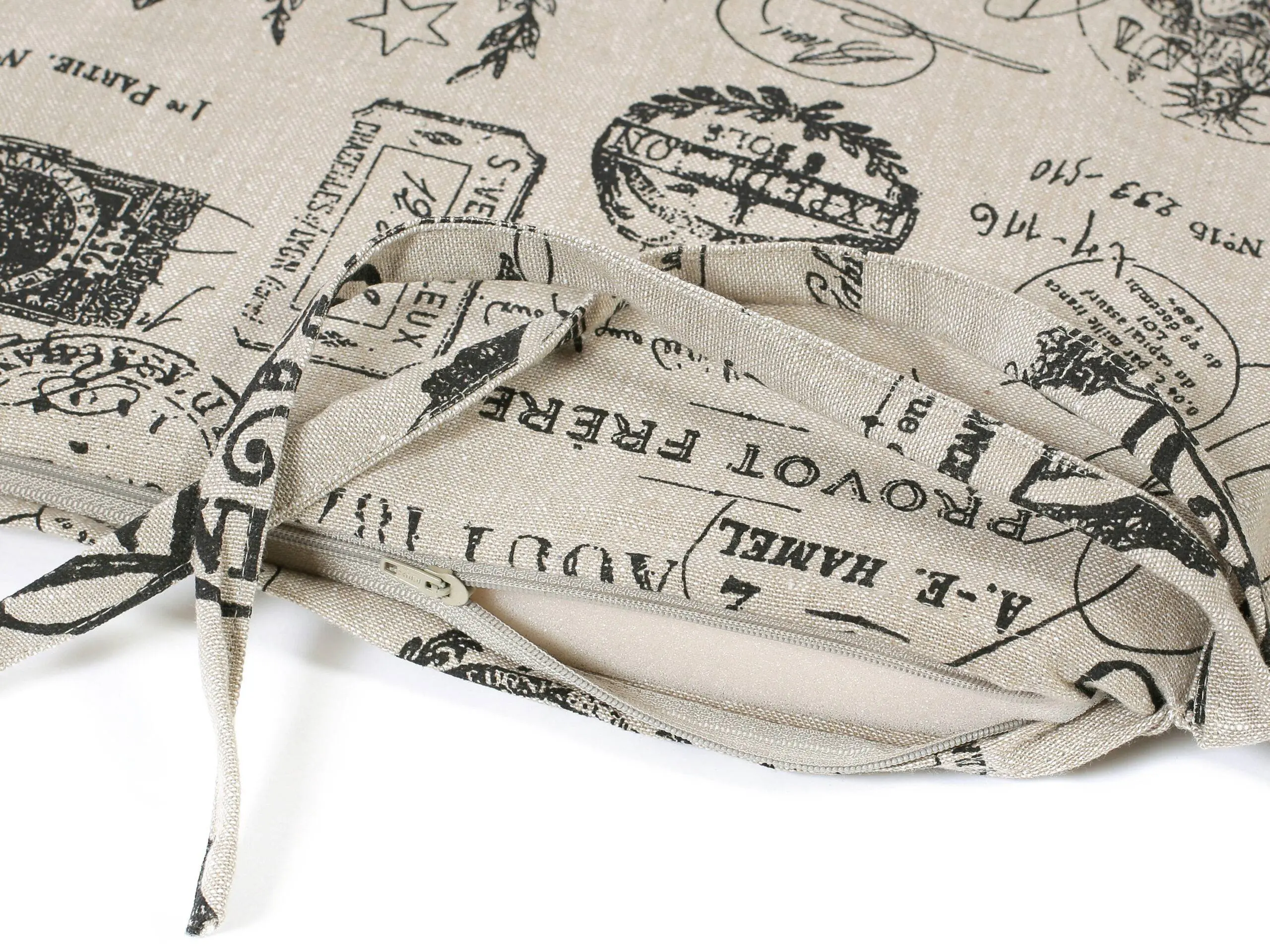 Bavlněný podsedák s lemem Terra Paris na režné značky Škodák.