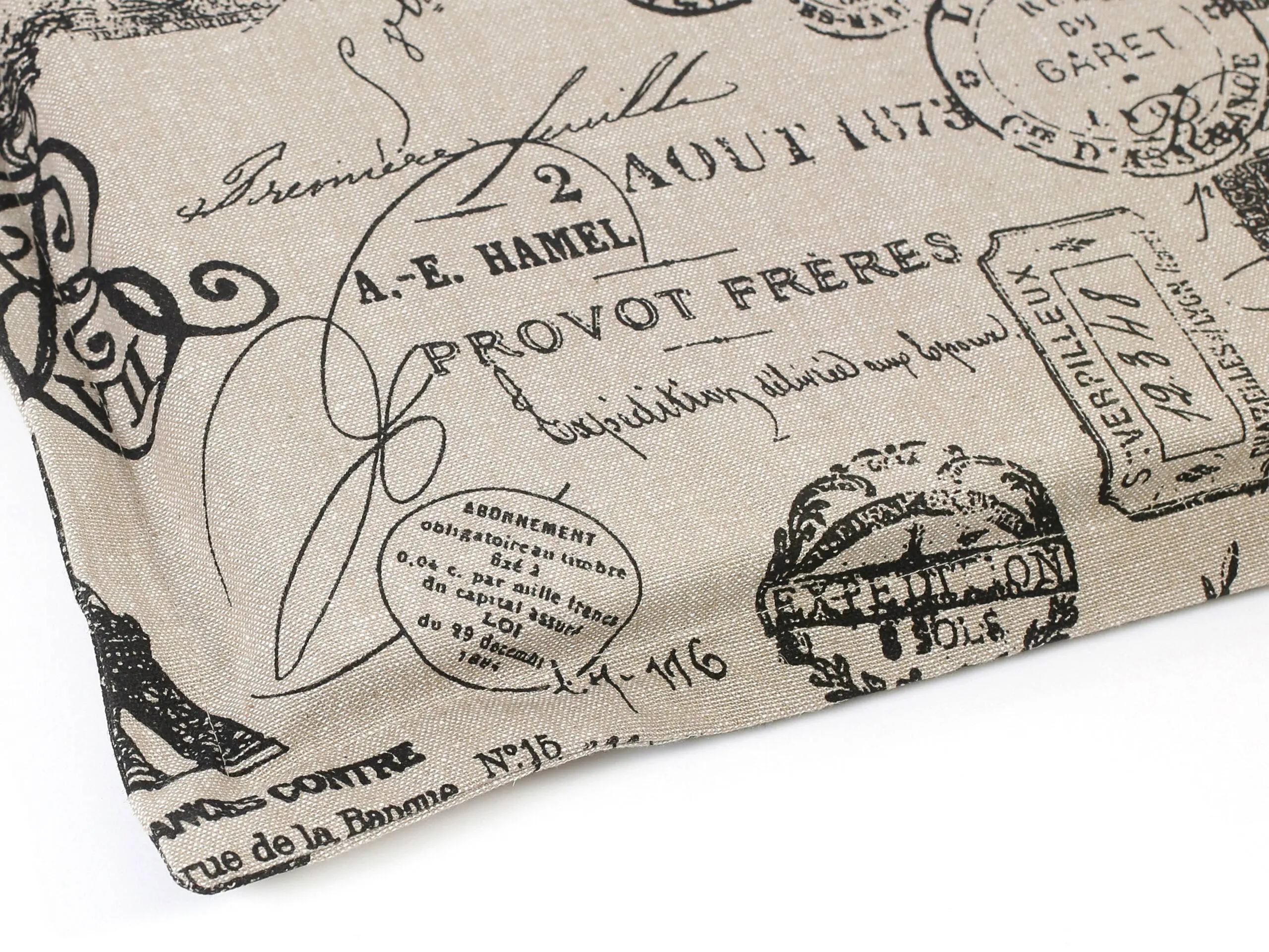 Bavlněný podsedák s lemem Terra Paris na režné značky Škodák.