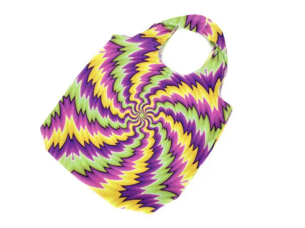 Nákupní taška psychedelic fialovo zeleno žlutá značky Škodák