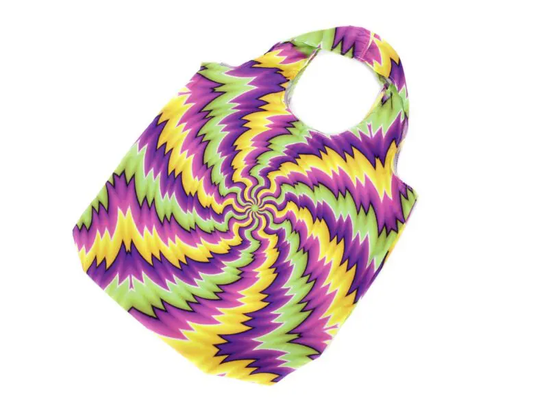 Nákupní taška psychedelic fialovo zeleno žlutá značky Škodák