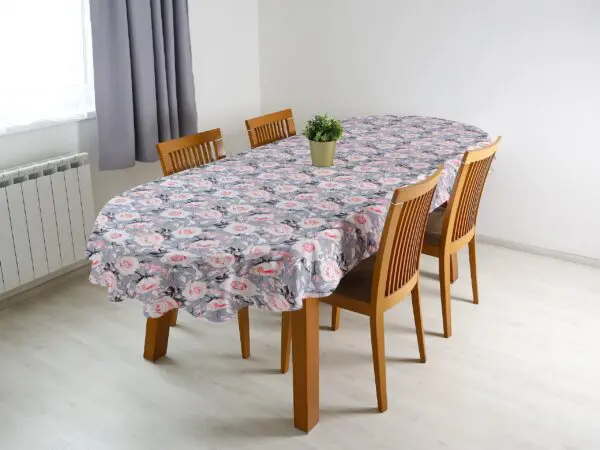Bavlněný ubrus oválný růže na šedé značky Škodák