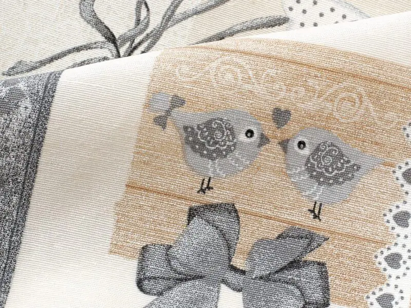 LONETA se vzorem béžová srdíčka patchwork značky Škodák
