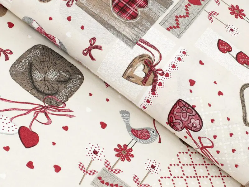 LONETA se vzorem vínová srdíčka patchwork značky Škodák
