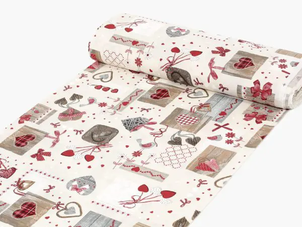 LONETA se vzorem vínová srdíčka patchwork značky Škodák