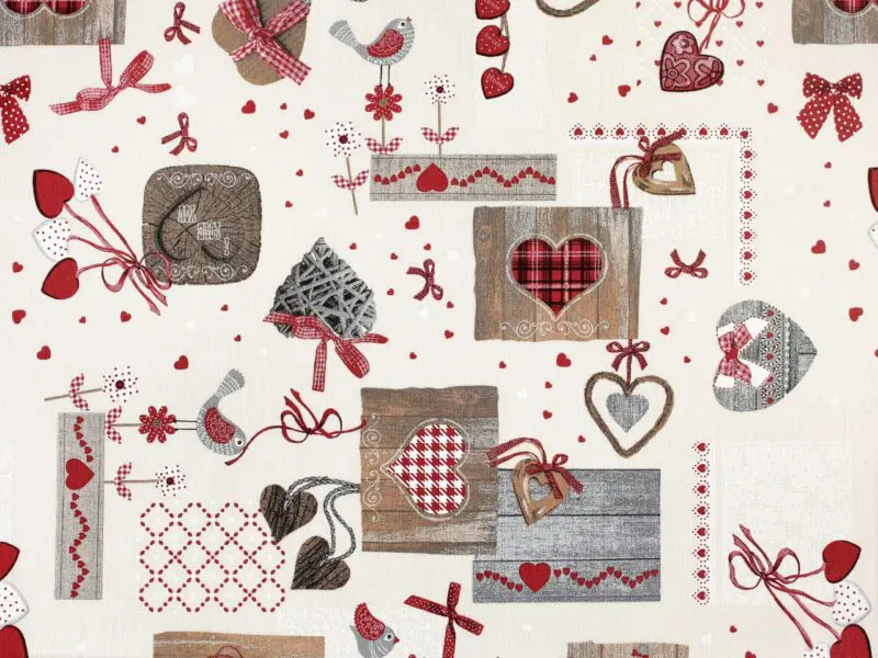 LONETA se vzorem vínová srdíčka patchwork značky Škodák