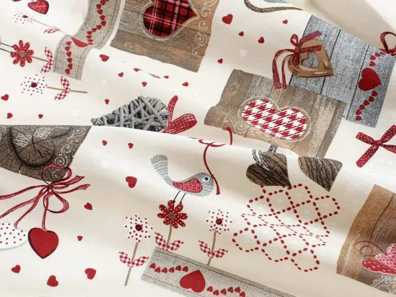 LONETA se vzorem vínová srdíčka patchwork značky Škodák
