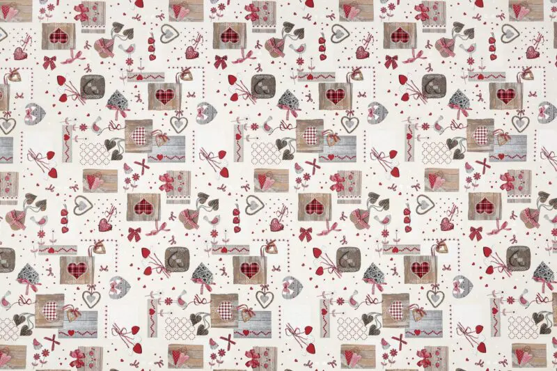 LONETA se vzorem vínová srdíčka patchwork značky Škodák