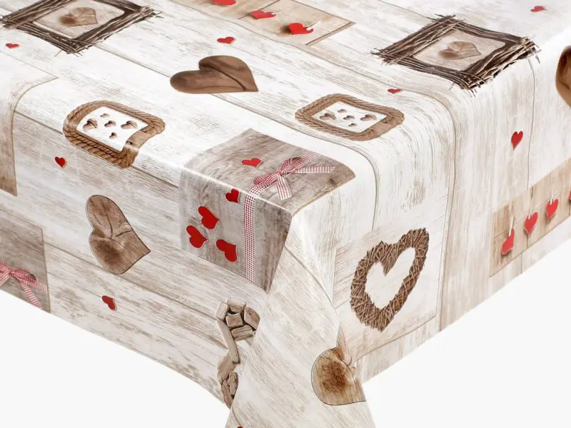 PVC ubrusovina hnědý patchwork značky Škodák.