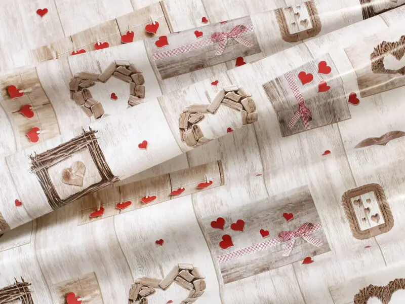 PVC ubrusovina hnědý patchwork značky Škodák.