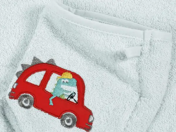 Dětská froté žínka LILI sv. modrá auto značky Škodák
